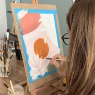 Abstrakte Botanik — Acrylmalerei auf Papier